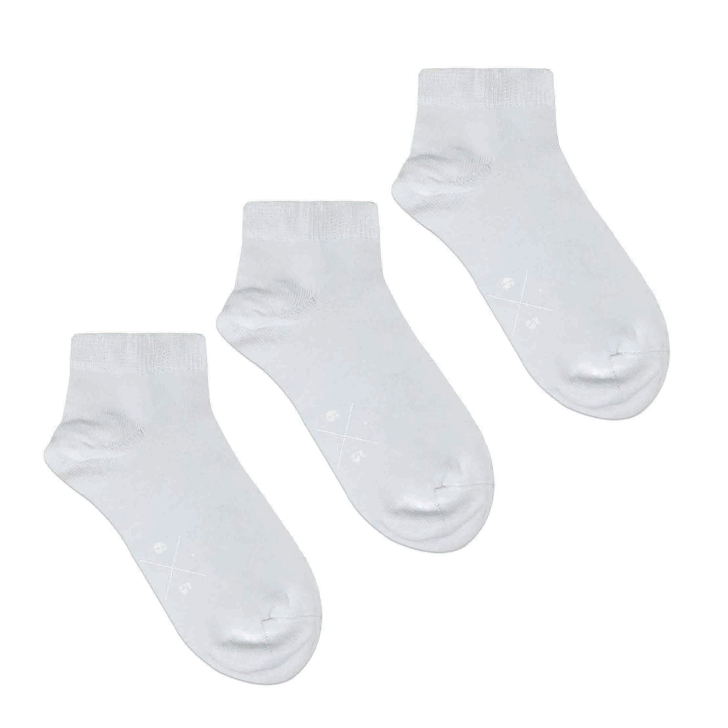 SHORT WHITE 3 PACK Beyaz Düz Kısa Unisex Çorap Seti
