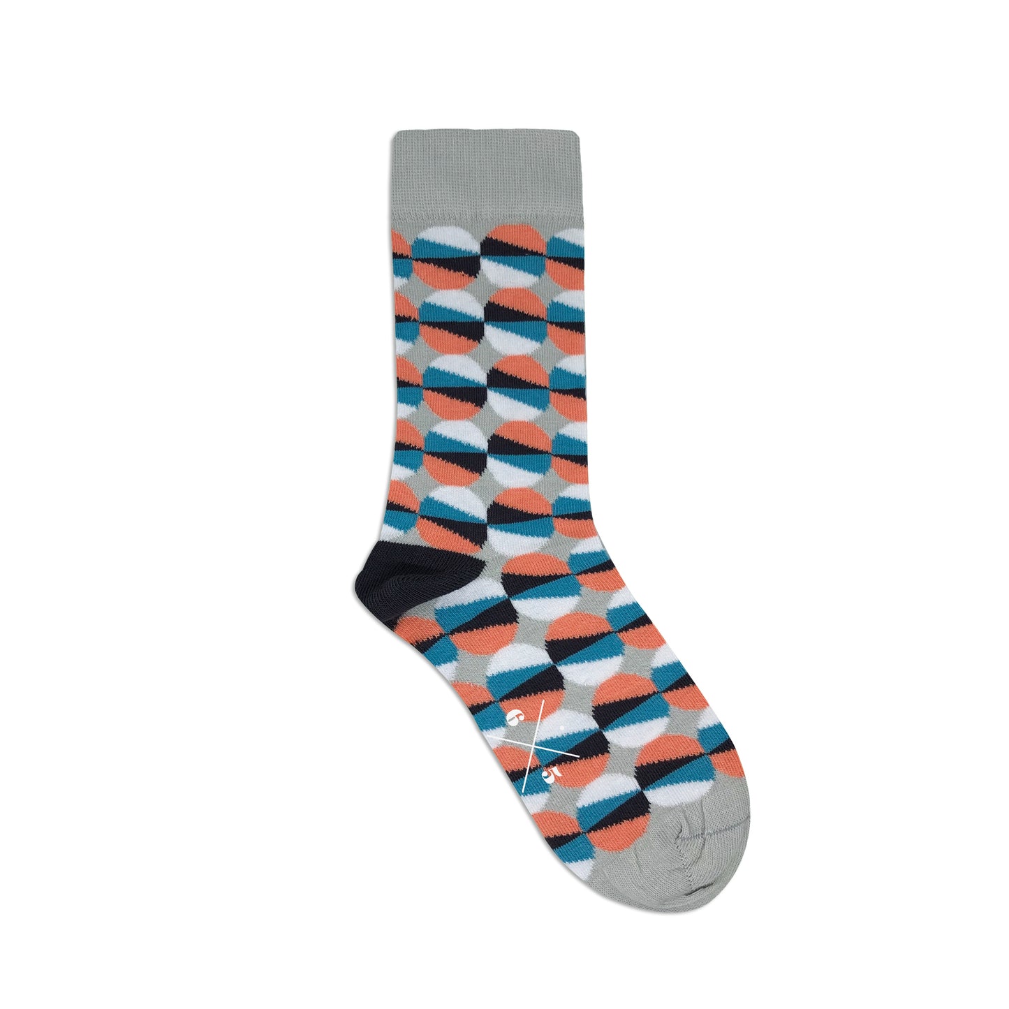 ECLIPSE FLAMINGO PINK Pembe Turkuaz Gri Desenli Unisex Çorap - sixtimesfive