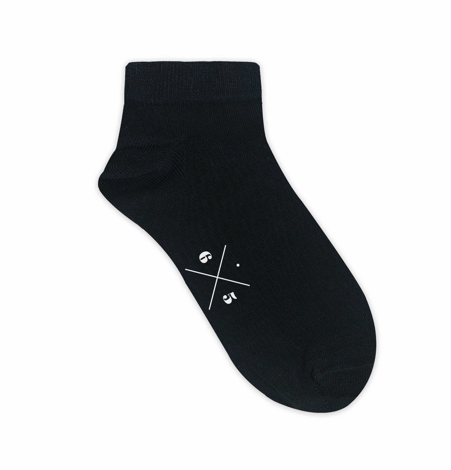 SHORT BLACK Siyah Düz Kısa Unisex Çorap - sixtimesfive