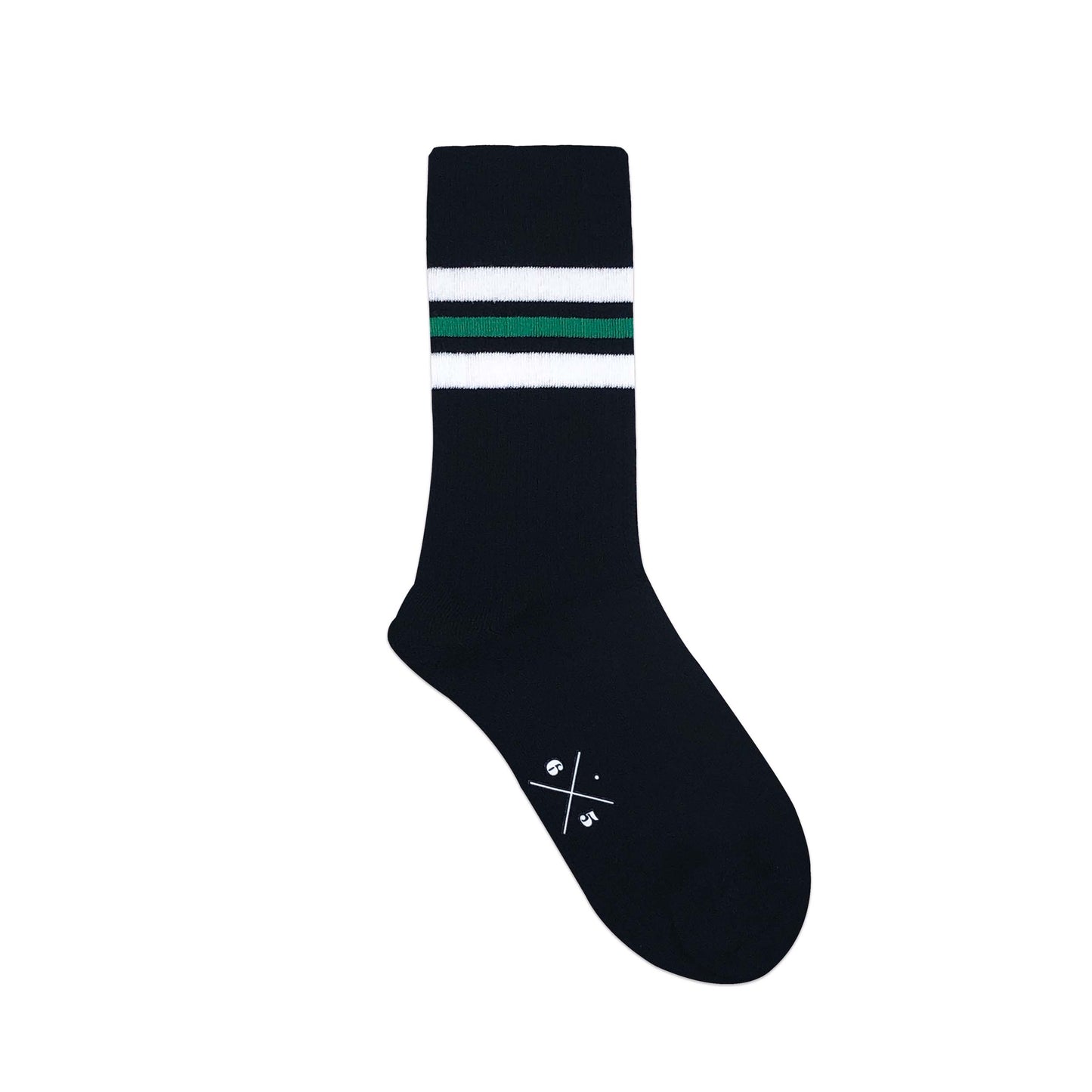 TRIPLE STRIPES Black Green Siyah Yeşil 3 Çizgili Unisex Çorap - sixtimesfive