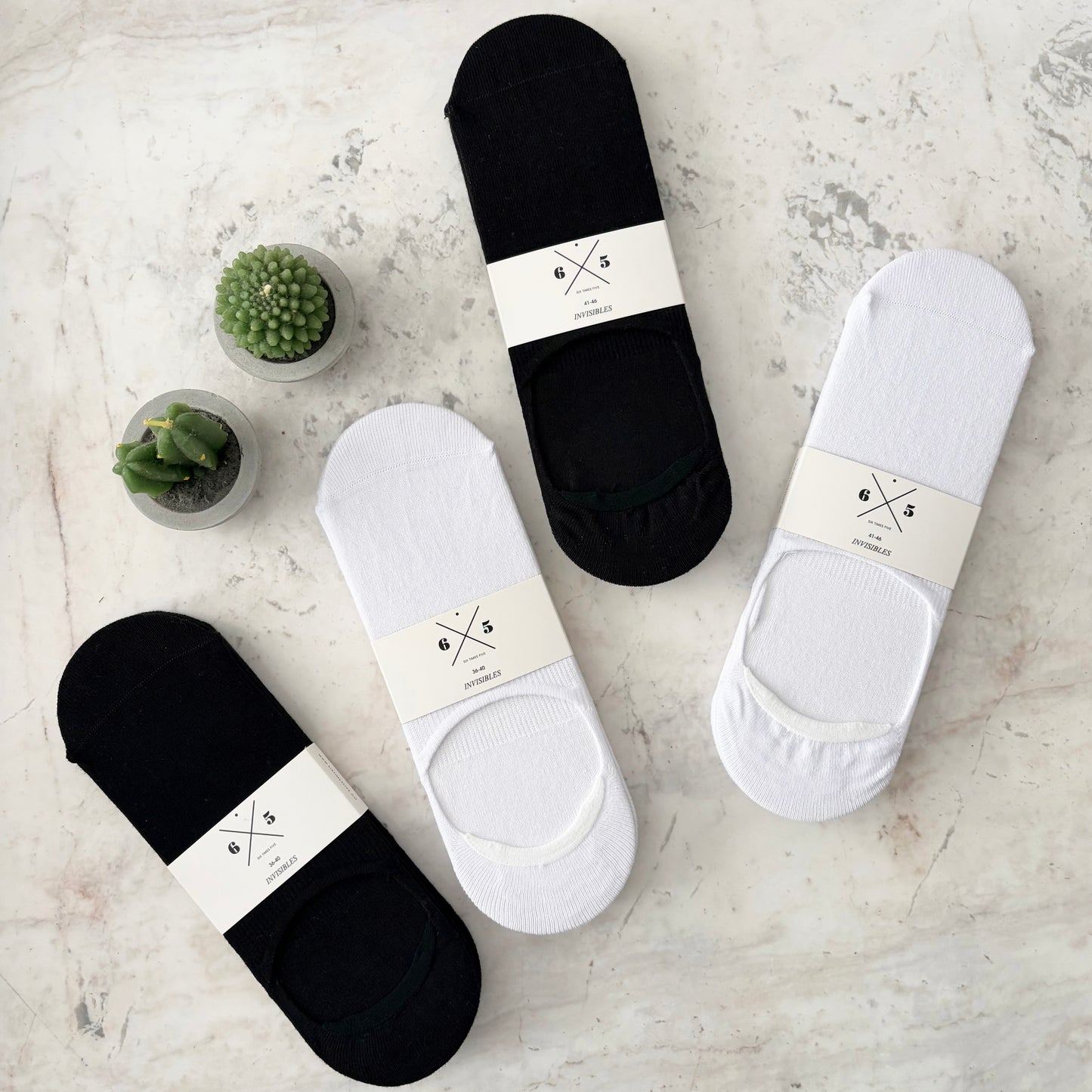 SNEAKER INVISIBLES BLACK 3 PACK Siyah 3lü Görünmez Spor Ayakkabı Unisex Çorap Seti - sixtimesfive