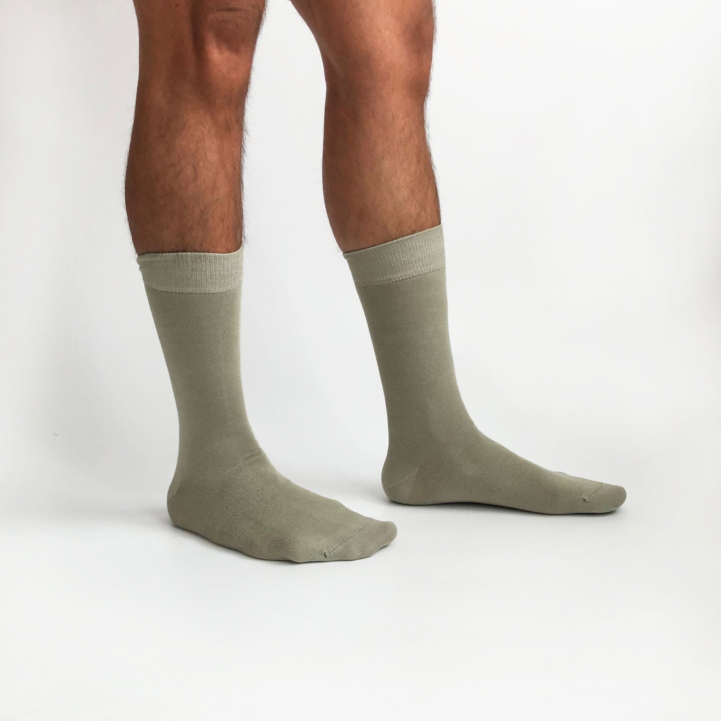 DUSTY OLIVE Haki Yeşil Düz Unisex BambuMax Çorap - sixtimesfive