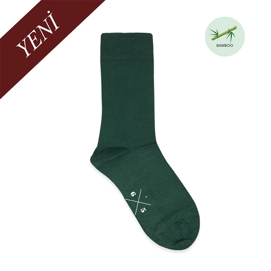 PINE GREEN Çam Yeşili Düz Unisex BambuMax Çorap