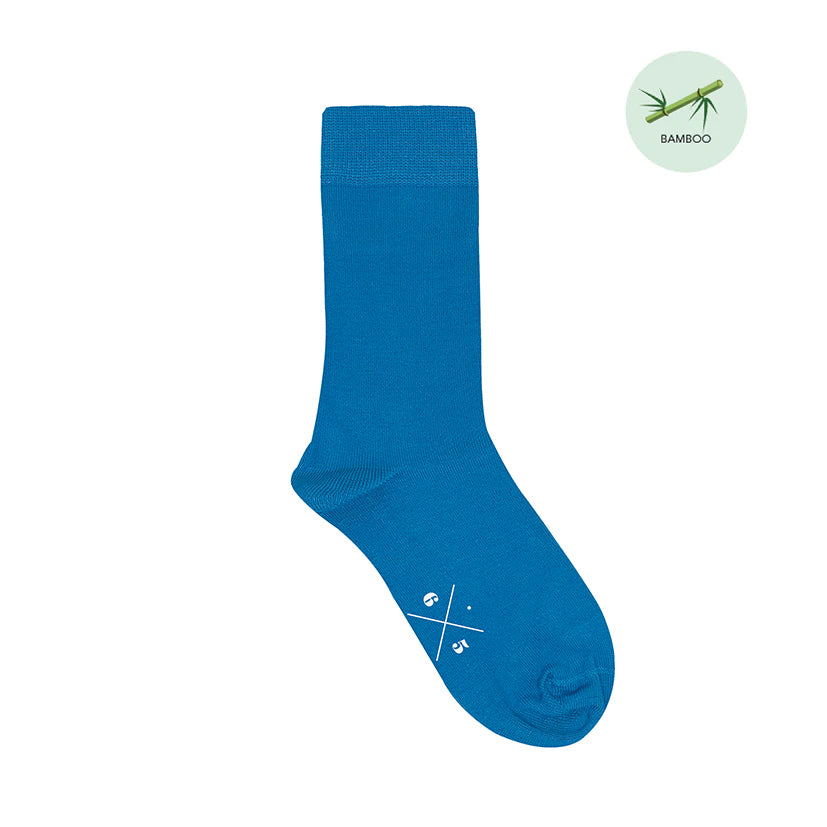 BLUE Mavi Düz Unisex Bambu Çorap - sixtimesfive