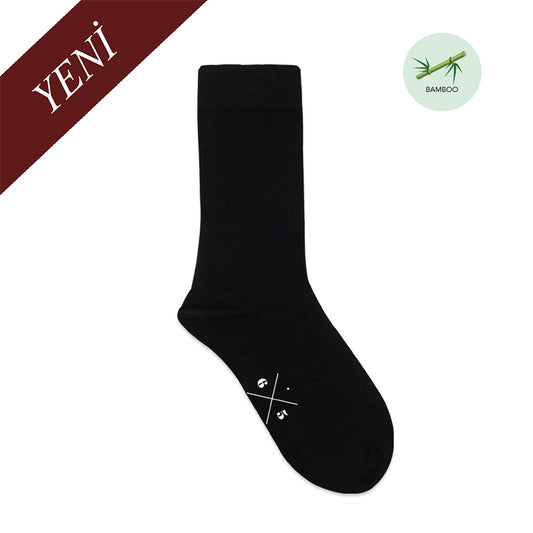 BLACK Siyah Düz Unisex BambuMax Çorap