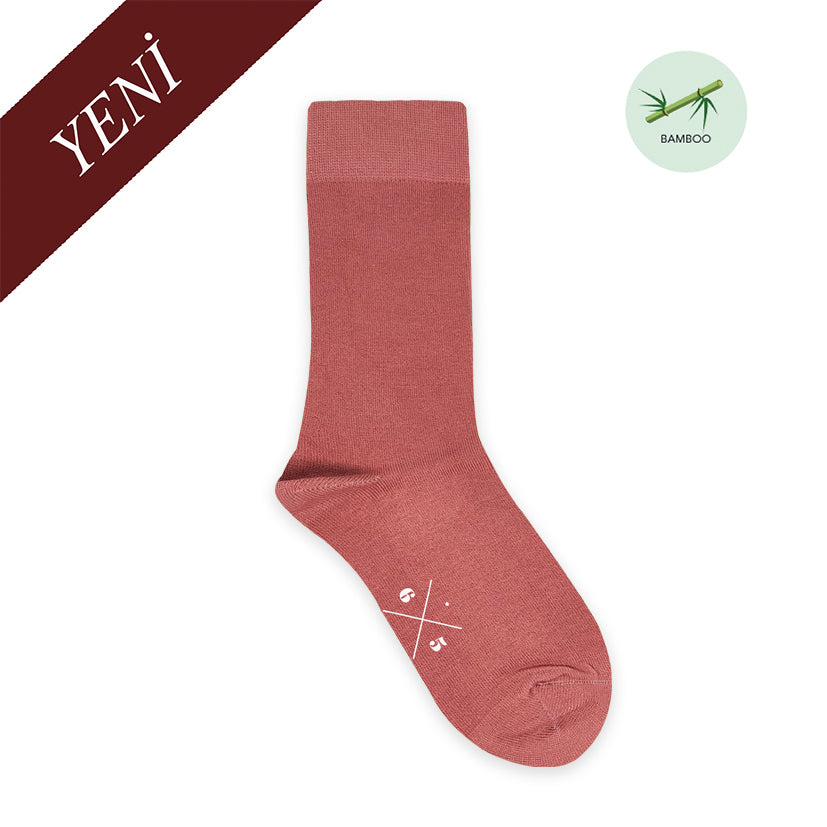 CASHMERE ROSE Gül Kurusu Pembe Düz Unisex BambuMax Çorap - sixtimesfive