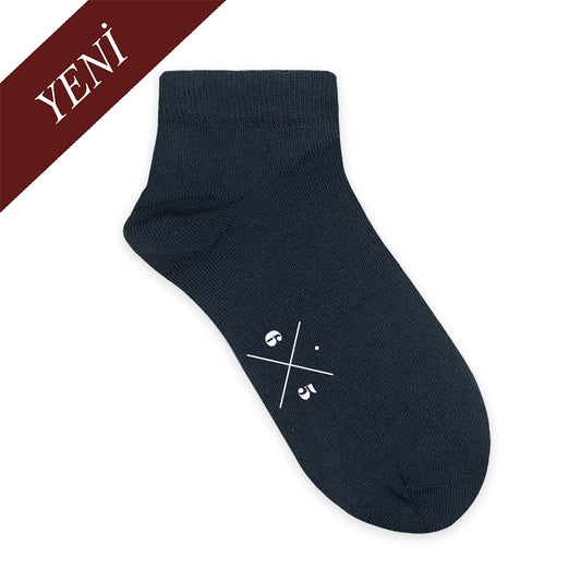 SHORT DARK NAVY Koyu Lacivert Düz Kısa Unisex Çorap - sixtimesfive