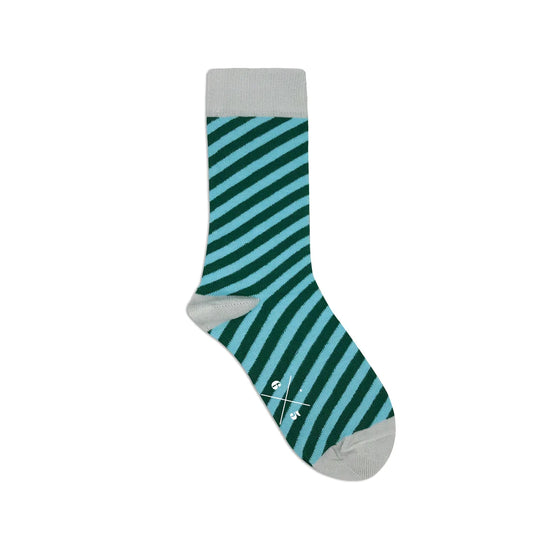 DIAGONAL BLUE GREEN Mavi Yeşil Çapraz Çizgili Desenli Unisex Çorap