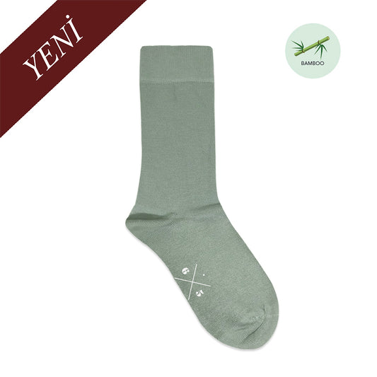 DUSTY GREEN Toz Yeşil Düz Unisex BambuMax Çorap - sixtimesfive