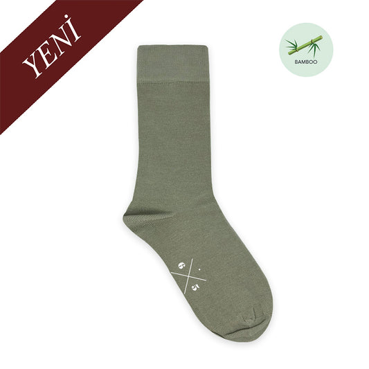 DUSTY OLIVE Haki Yeşil Düz Unisex BambuMax Çorap
