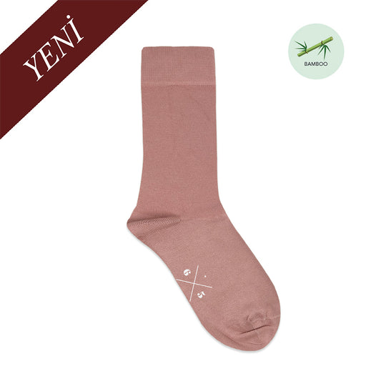 DUSTY PINK Somon Pembe Düz Unisex BambuMax Çorap - sixtimesfive