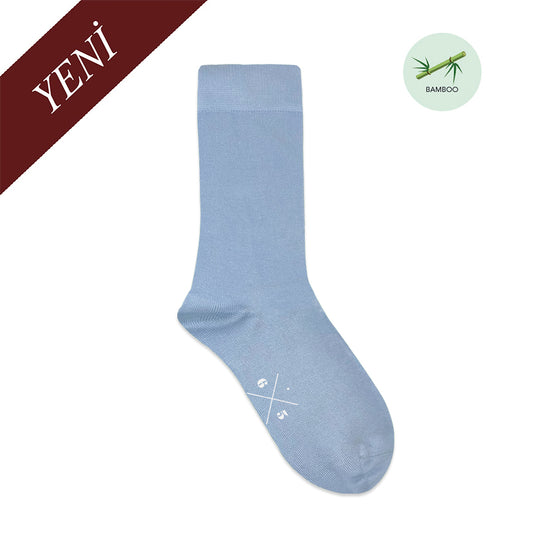 ICY DENIM BLUE Açık Mavi Düz Unisex BambuMax Çorap