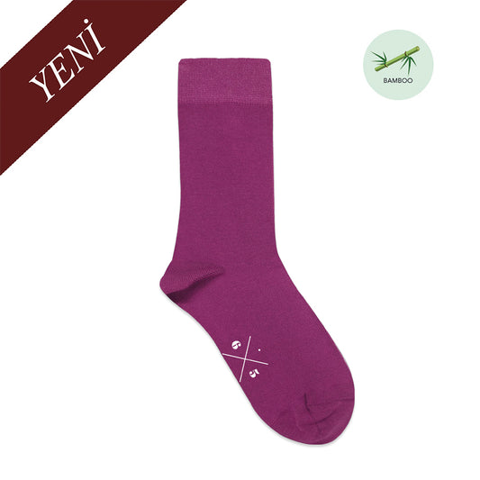 PLUM Mor Düz Unisex Bambu Çorap