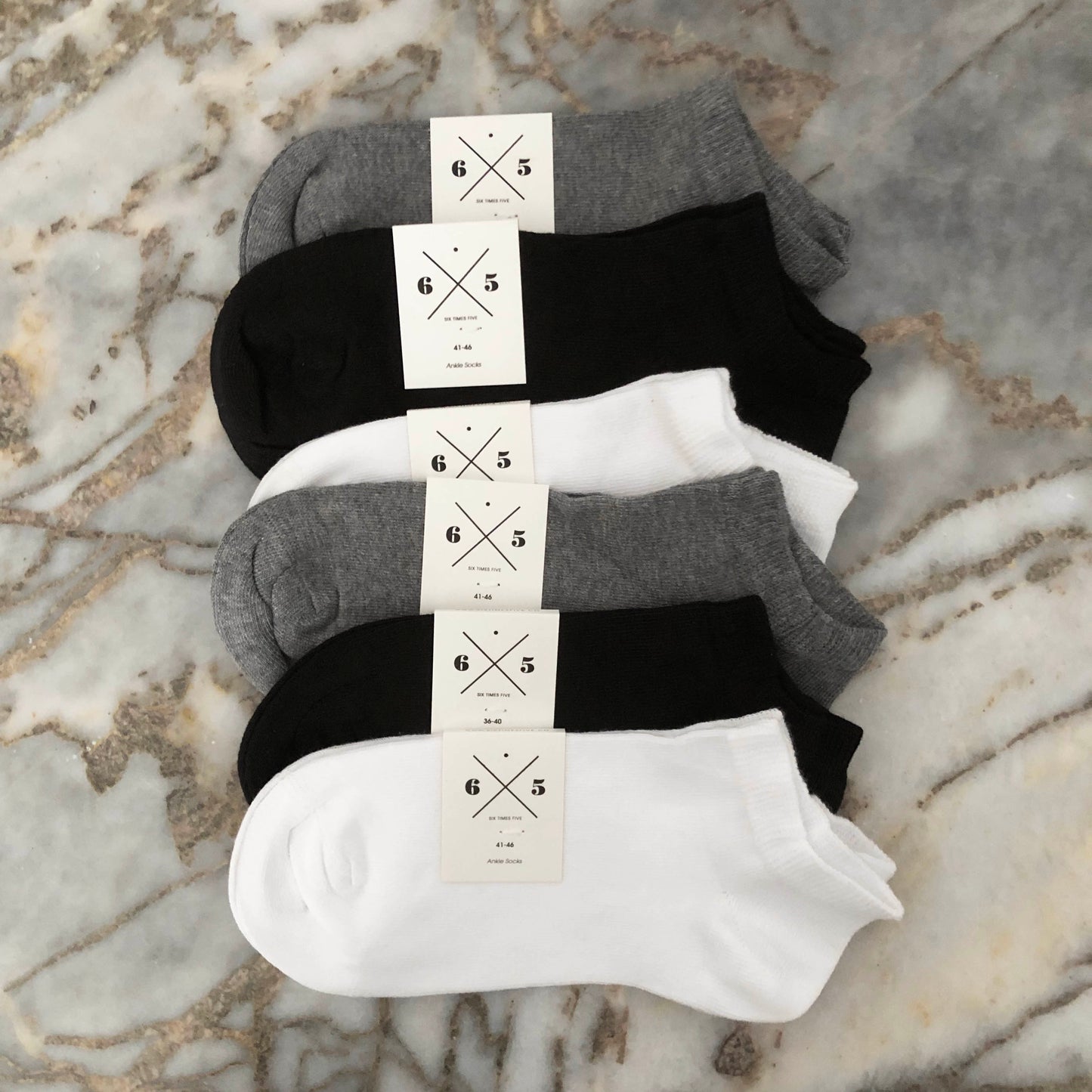 SHORT WHITE, GRAY MELANGE, BLACK 3 PACK Beyaz Gri Siyah Düz Kısa Unisex Çorap Seti