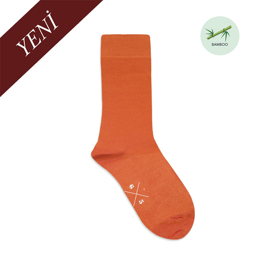 SMOOTH ORANGE Turuncu Düz Unisex Bambu Çorap