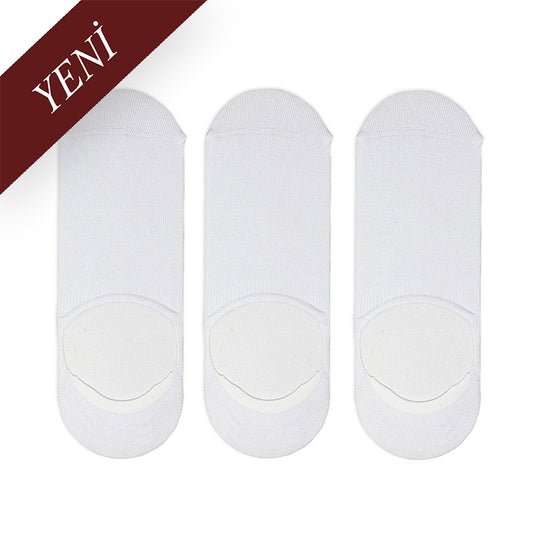 SNEAKER INVISIBLES WHITE 3 PACK Beyaz 3lü Görünmez Spor Ayakkabı Unisex Çorap Seti - sixtimesfive