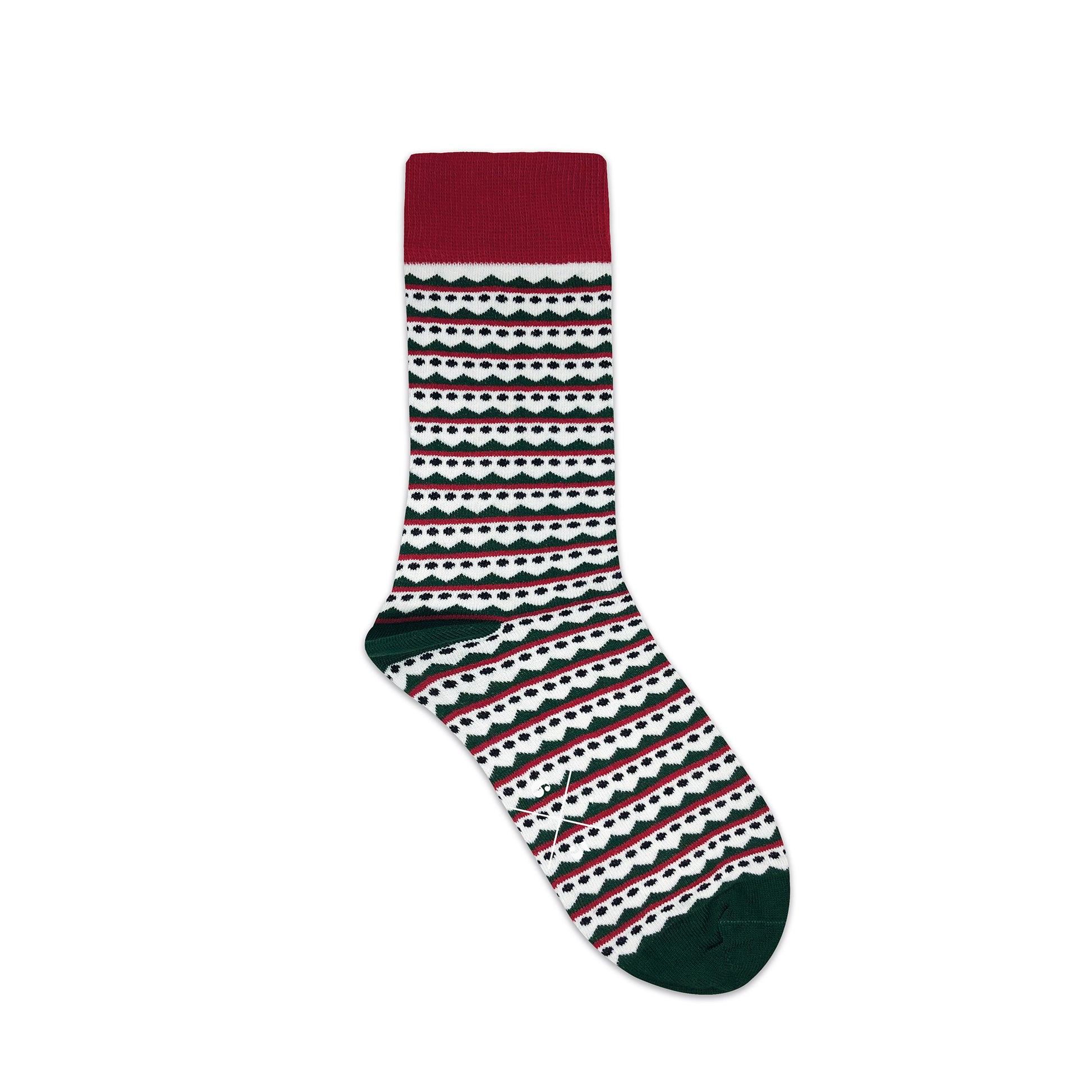 ALPES XMAS Yeşil Kırmızı Yılbaşı Desenli Unisex Çorap - sixtimesfive