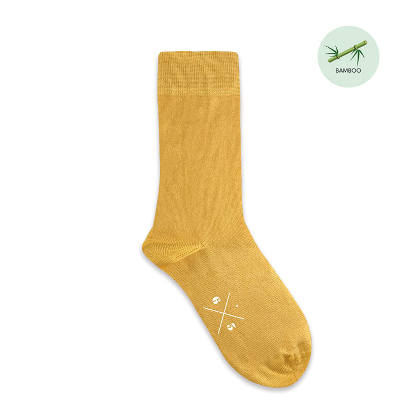 YELLOW Sarı Düz Unisex Bambu Çorap - sixtimesfive