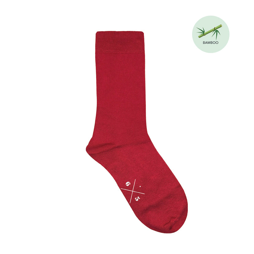 RED Kırmızı Düz Unisex Bambu Çorap - sixtimesfive