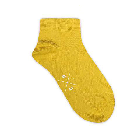SHORT LEMON Sarı Düz Kısa Unisex Çorap - sixtimesfive