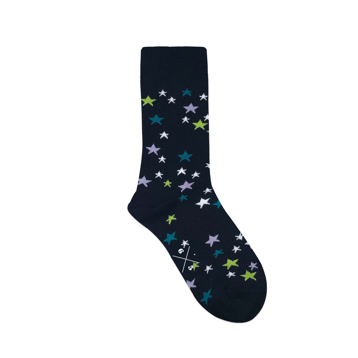 STARS Siyah Çok Renkli Yıldızlı Desenli Unisex Çorap - sixtimesfive