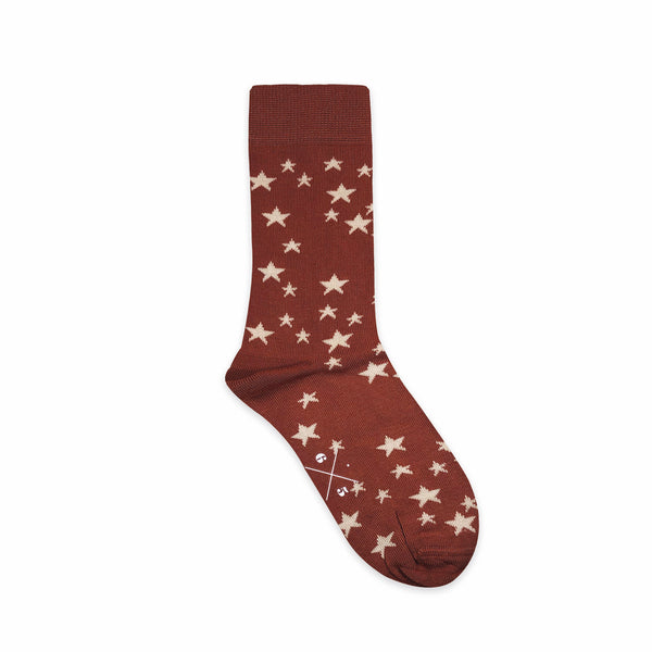 STARS CINNAMON Tarçın Bej Yıldızlı Desenli Unisex Çorap - sixtimesfive